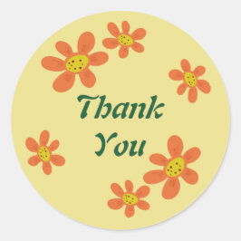 Orange-Blume Runder Aufkleber