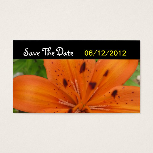Orange Blume Save the Date Hochzeitskarte (Vorderseite)
