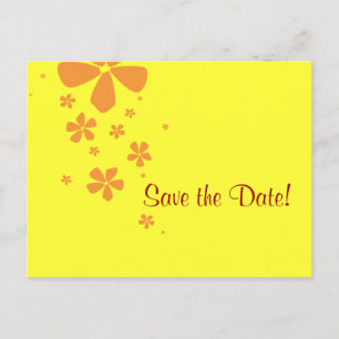Orange Blume Save the Date Postkarte mit Foto