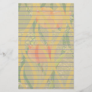 Orange Blume Stationery Briefpapier