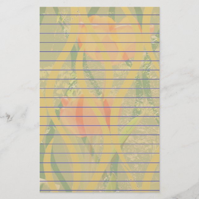 Orange Blume Stationery Briefpapier (Vorderseite)