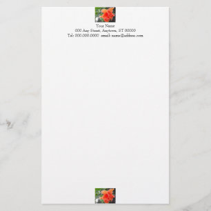 Orange Blume Stationery Briefpapier