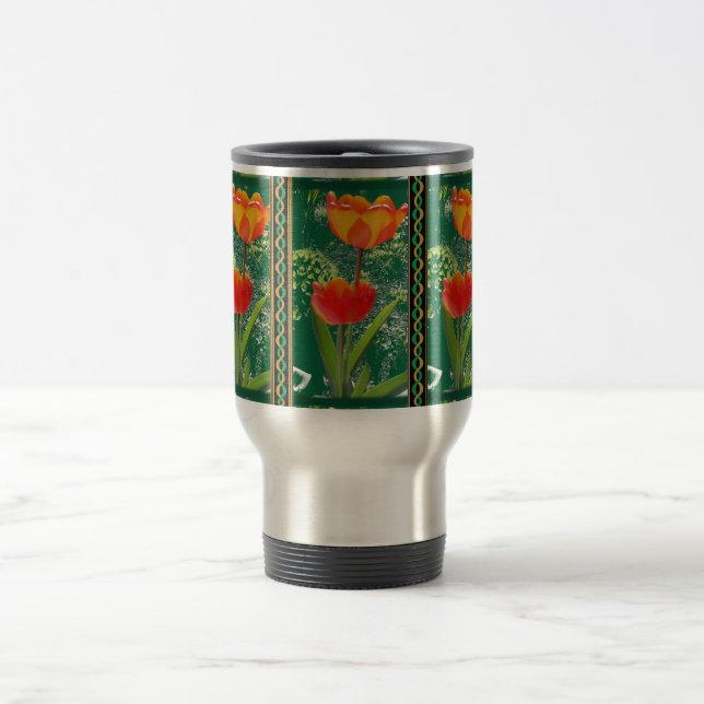 Orange Blume Tasse (Mittel)
