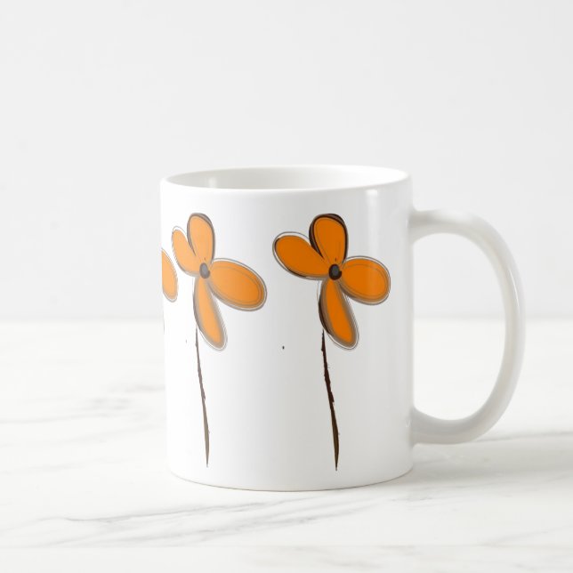 Orange Blume Tasse (Rechts)