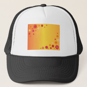 Orange Blume Truckerkappe