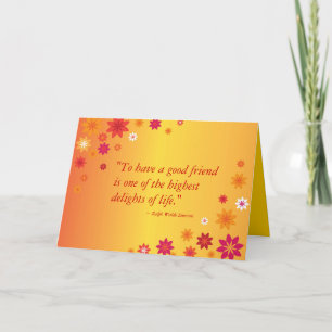 Orange Blumen-herrliche Freundvalentine-Karte Feiertagskarte