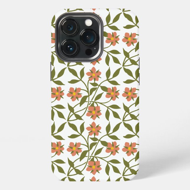 ORANGE BLUMEN  iPhone HÜLLE (Hinten)