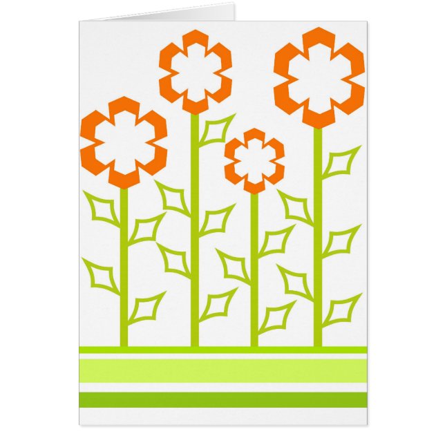 Orange Blumen - Karte (Vorne)