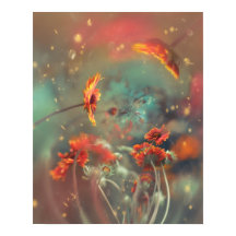 ORANGE BLUMEN MIT TRAUMHAFTER ATMOSPHÄRISCHER KULI