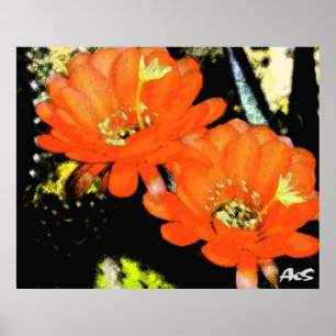 ORANGE BLUMEN POSTER