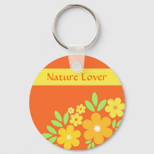 Orange Blumen - Schlüsselanhänger