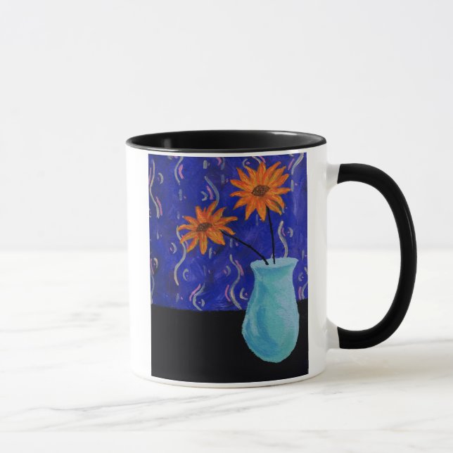 Orange Blumen Tasse (Rechts)