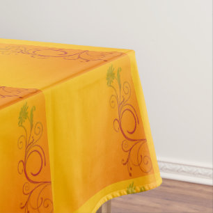 Orange Blumen Tischdecke