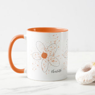Orange-Blumenschrift Tasse