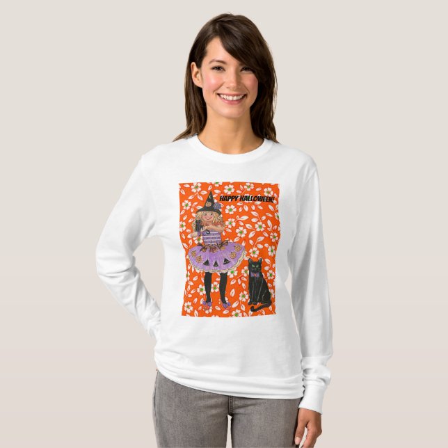 Orange Blumenzunge Top! T-Shirt (Vorne ganz)