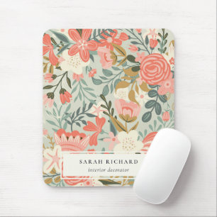 Orange Blush Aquamarin Blue Green Lace Ambrosia Fl Mousepad