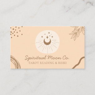 Orange Blush Moon Stars Spirituelle Reiki Visitenkarte