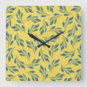 Orange Blut Quadratische Wanduhr