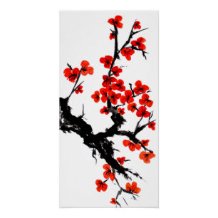 Orange Blüten Poster