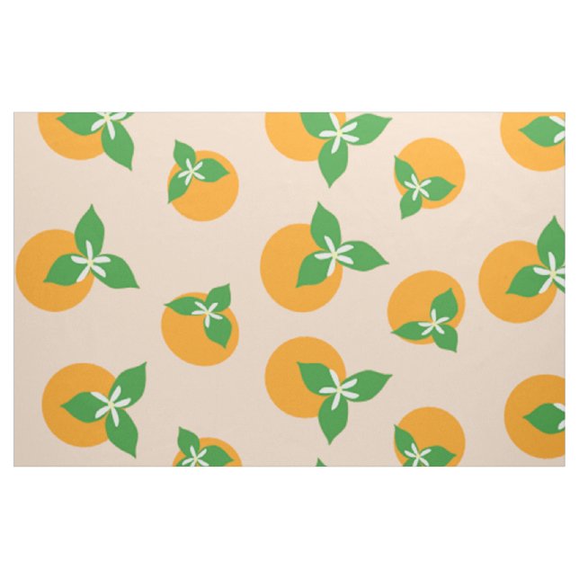 Orange Blüten Stoff (Fat Quarter (45,7 x 55,9 cm))