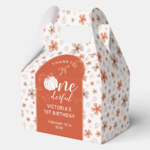 ORANGE BOGEN & TOR FALL-KÜRBIS-GEBURTSTAGSBLUMEN GESCHENKSCHACHTEL