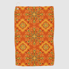 Orange Boho Abstrakte Blume Muster dekorativ Golfhandtuch