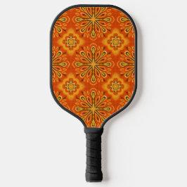 Orange Boho Abstrakte Blume Muster dekorativ Pickleball Schläger