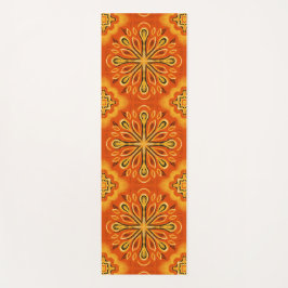 Orange Boho Abstrakte Blume Muster dekorativ Yogamatte