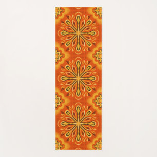 Orange Boho Abstrakte Blume Muster dekorativ Yogamatte