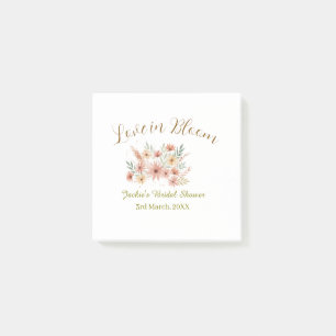 Orange Boho-Liebe in Bloom Brautparty-Name Retro Post-it Klebezettel