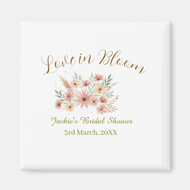 Orange Boho-Liebe in Bloom Junggesellinnenabschied Magnet (Vorne)