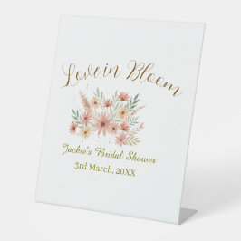 Orange boho love in Bloom bridal shower name retro Sockelschild