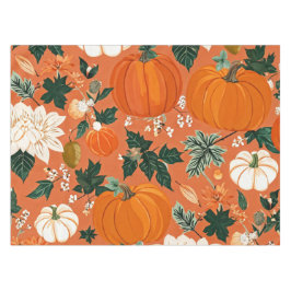 Orange Boho Pumpkin Autumn Floral Pattern Tischdecke