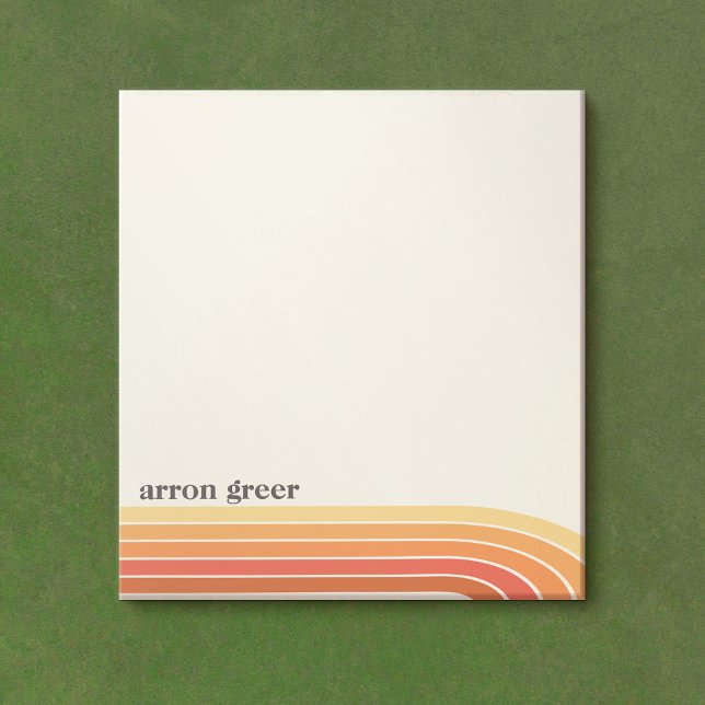 Orange Boho Retro Streifen Notizblock (Von Creator hochgeladen)