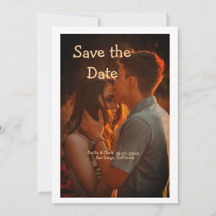 orange boho Save the Date QR Website-Namen phot hi Einladung