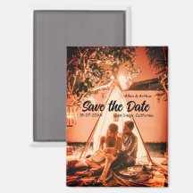 orange boho Save the Date QR Website-Namen phot hi