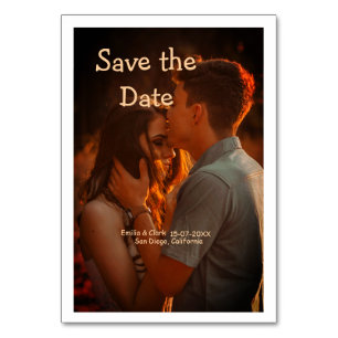 orange boho Save the Date QR Website-Namen phot hi Tischnummer