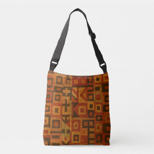 Orange Boho Stammesdesign Tragetaschen Mit Langen Trägern