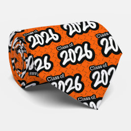 Orange Bold Brush Class of 2026 Neck Tie Krawatte
