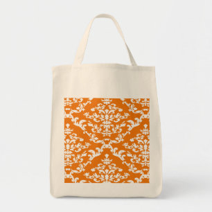 Orange Bold Damask @ Emporiomoffa Tragetasche