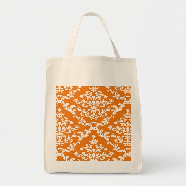 Orange Bold Damask @ Emporiomoffa Tragetasche (Vorne)
