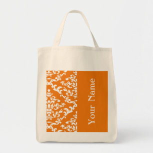 Orange Bold Damask w/ name @ Emporiomoffa Tragetasche
