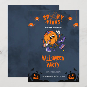 Orange Bold Halloween-Party Einladung