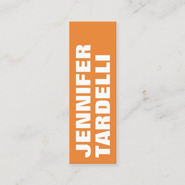 Orange Bold Minimalistisch Modern Elegant Beruflic Mini Visitenkarte (Vorderseite)