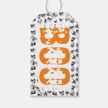 Orange Boo Halloween Spooky Skull Pattern