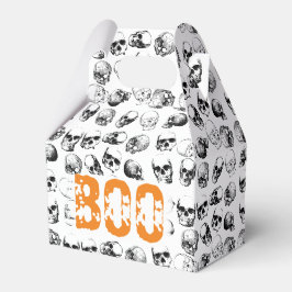 Orange Boo Halloween Spooky Skull Pattern Geschenkschachtel