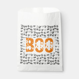 Orange Boo Halloween Spooky Skull Pattern Geschenktütchen