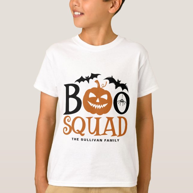 Orange Boo Squad Spooky Letween Halloween T-Shirt (Vorderseite)