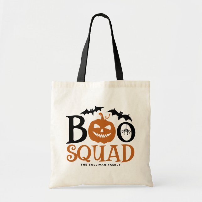 Orange Boo Squad Spooky Letween Halloween Tragetasche (Vorne)