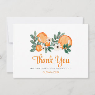 Orange Botanic Floral Danke Karte